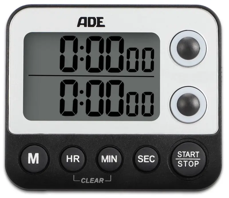 Ade Digitale Duo Kookwekker Zwart 2,2X9,2Xh7,9Cm Incl. 2X Aaa-Lcd Display