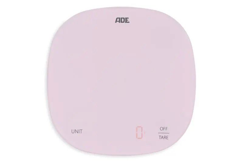 Ade Digitale Keukenweegschaal Pastel Pink 18X18Cm - Tot 10Kg - Incl. 2X Aaa