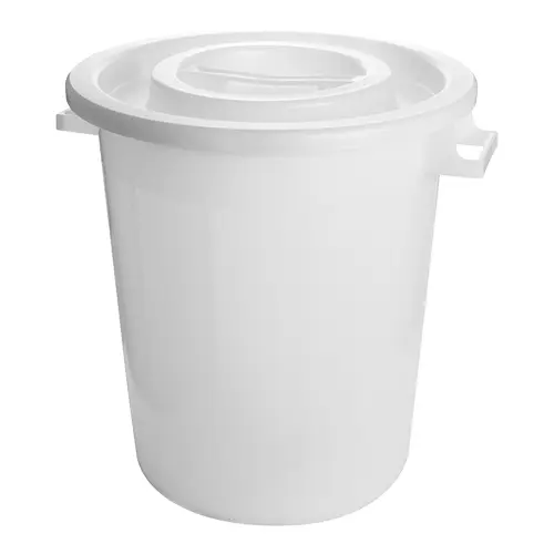 Afvalvat M/Deksel Wit 50 Lit