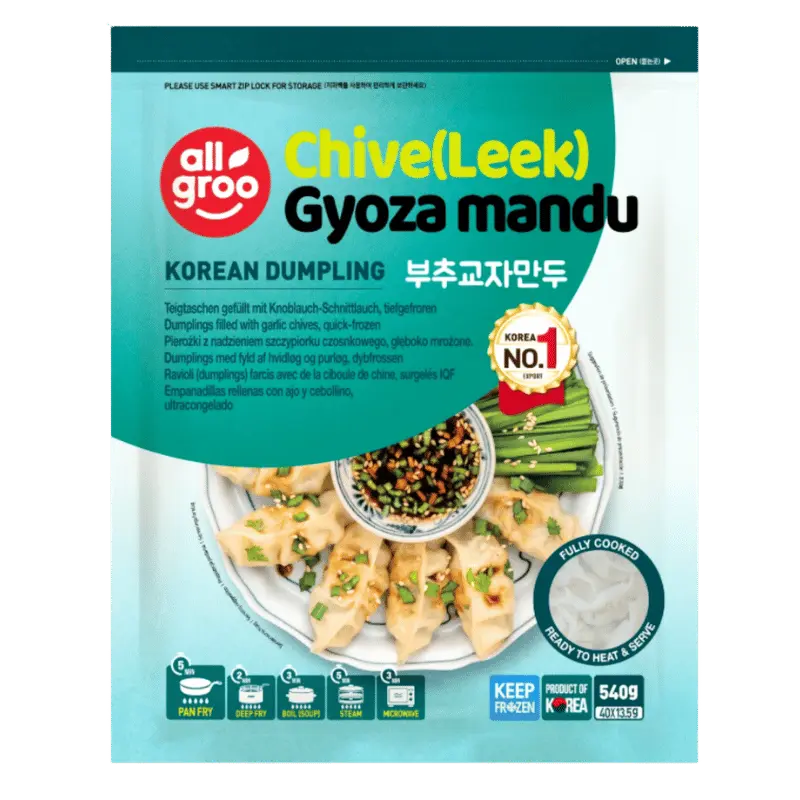 All Groo Frozen Gyoza Mandu Chive (Leek) - 540g