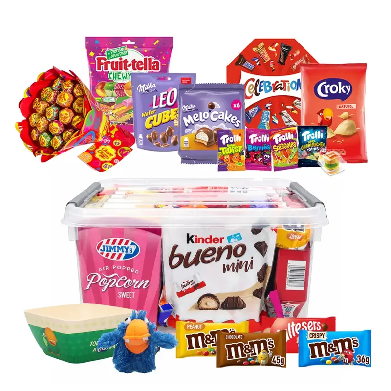 All-in-One Snackbox - chocolade, snoep, chips & popcorn - 2792g
