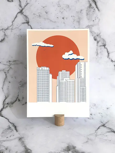 Ano mini print red sun