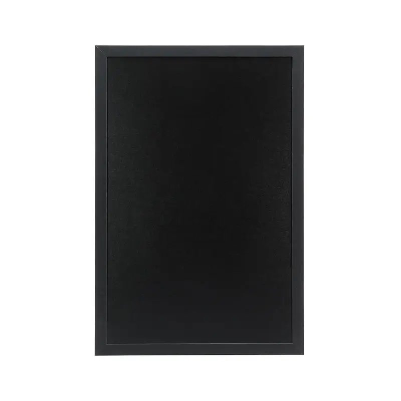 Ardoise murale cadre en bois noir avec feutre craie et fixations Securit 40x60cm