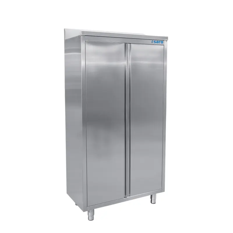 Armoire haute SARO en acier inoxydable, 2 portes battantes, largeur 1 000 mm - 700-4005