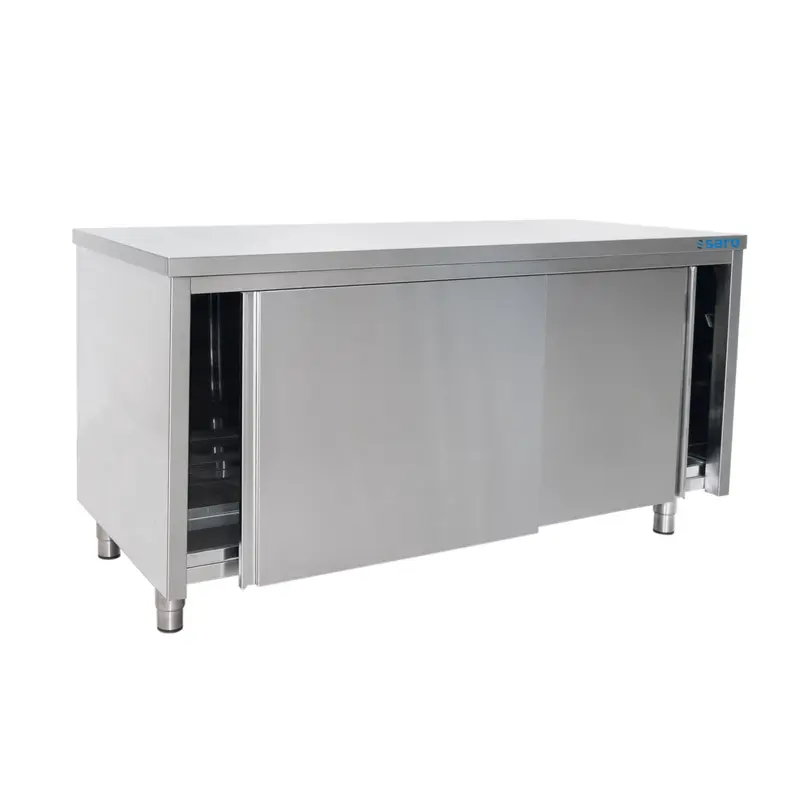 Armoire SARO en acier inoxydable à porte coulissante - profondeur 700 mm, largeur 2 000 mm - 700-2025