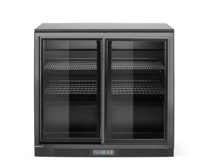 Arrière de bar avec doubles portes coulissantes, Arktic, 158L, Noir, 230V/160W, 520x900x(H)870mm — 236888