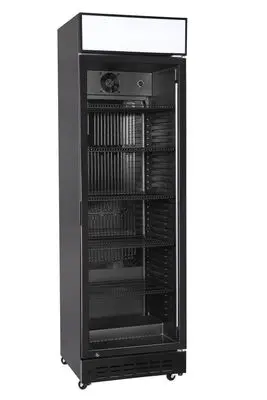 Arrière de bar réfrigéré, porte simple, Arktic, Caisson lumineux LED et interrupteur, 274L, Noir, 230V/250W, 600x577x(H)2029mm — 241028