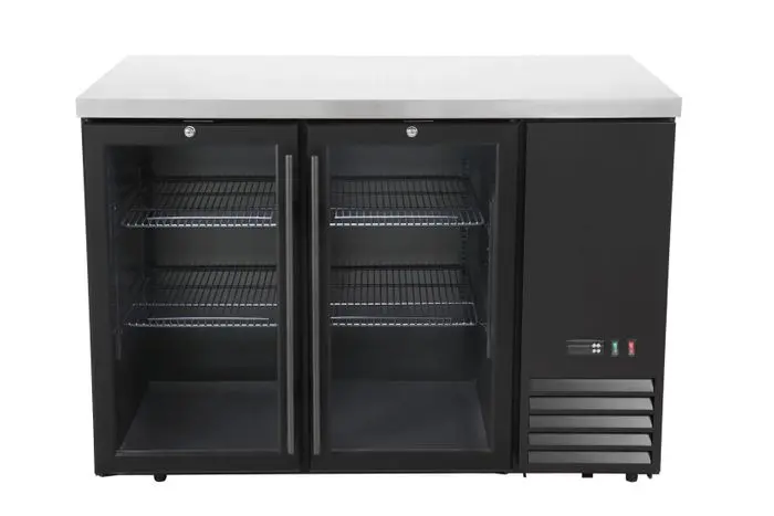 Arrière de bar réfrigéré, portes vitrées, Arktic, 4 étagères, 283L, Noir, 230V/185W, 1217x631x(H)865mm — 241325
