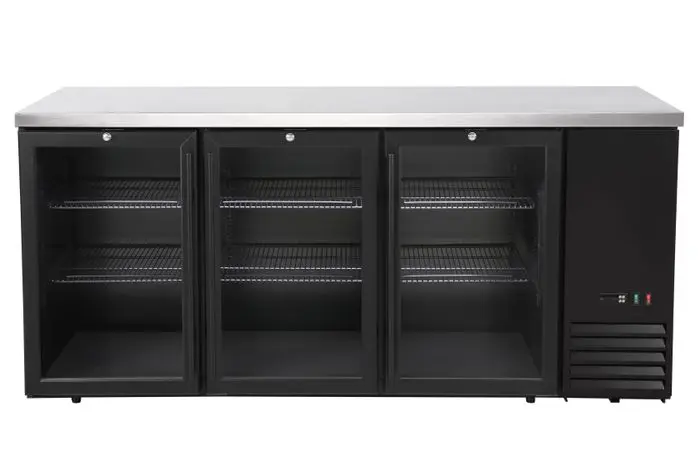 Arrière de bar réfrigéré, portes vitrées, Arktic, 6 étagères, 493L, Noir, 230V/185W, 1826x631x(H)865mm — 241356