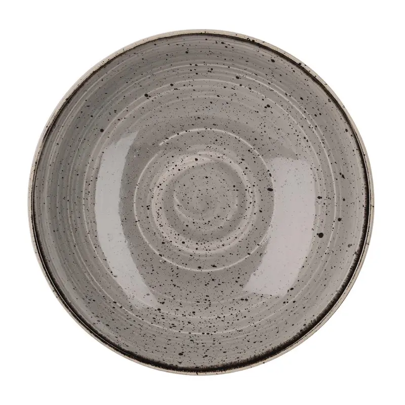 Assiettes coupes rondes Churchill Stonecast Peppercorn Grey 184mm (Lot de 12)