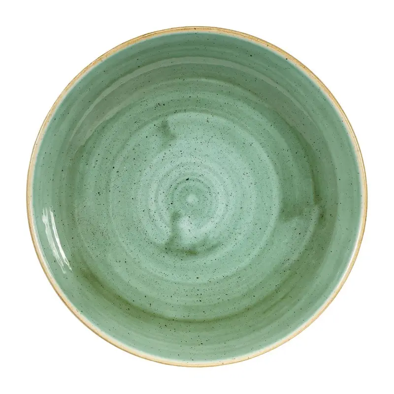 Assiettes coupes rondes Churchill Stonecast Samphire Green 248mm (Lot de 12)