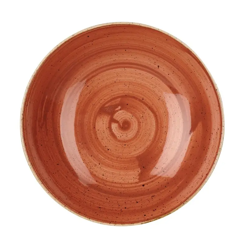 Assiettes coupes rondes Churchill Stonecast Spiced Orange 220mm (Lot de 12)