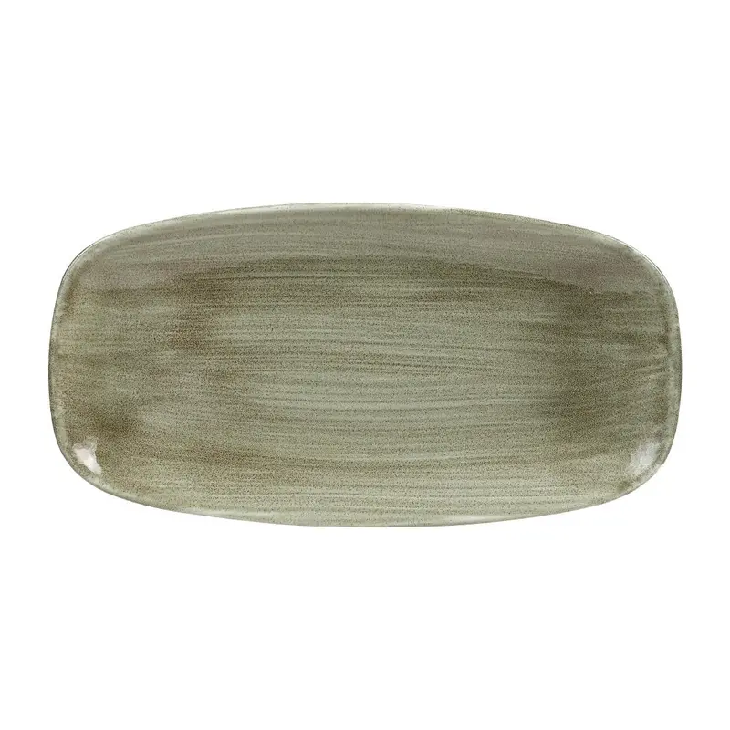 Assiettes oblongues Churchill Stonecast Patina Antique Green 298mm (Lot de 12)