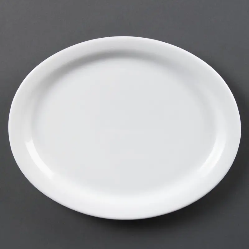 Assiettes Ovales Blanches Olympia 250mm (lot de 6)