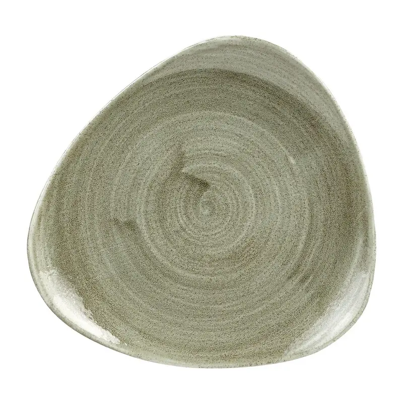 Assiettes triangulaires Churchill Stonecast Patina Antique Green 192mm (Lot de 12)