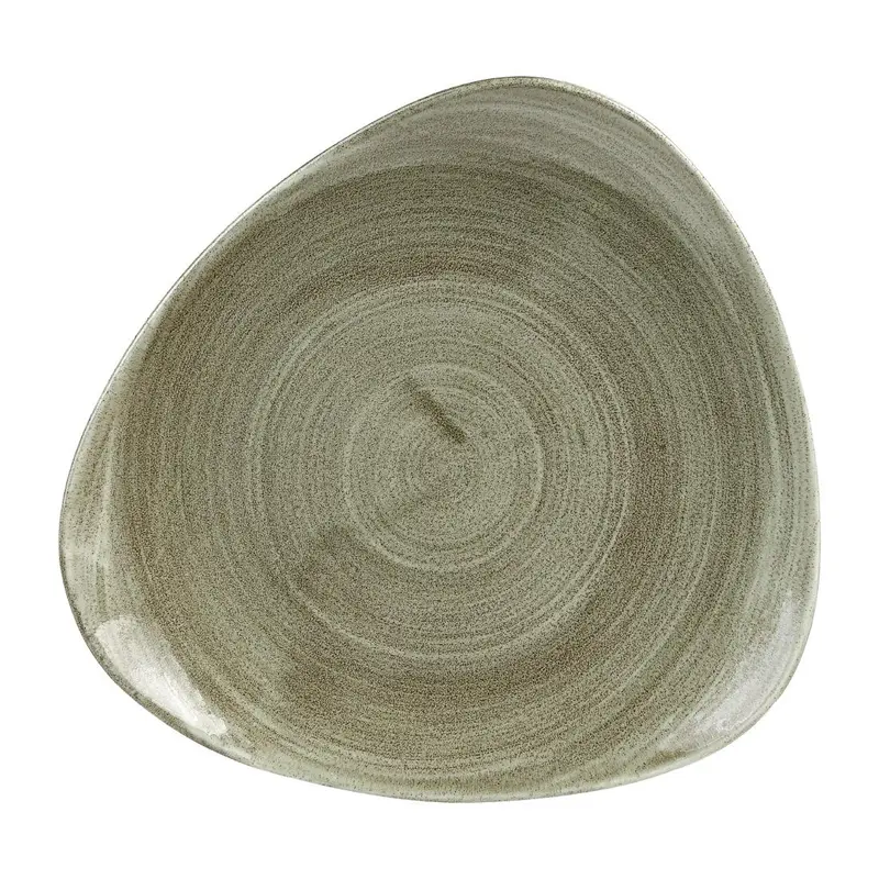 Assiettes triangulaires Churchill Stonecast Patina Antique Green 229mm (Lot de 12)