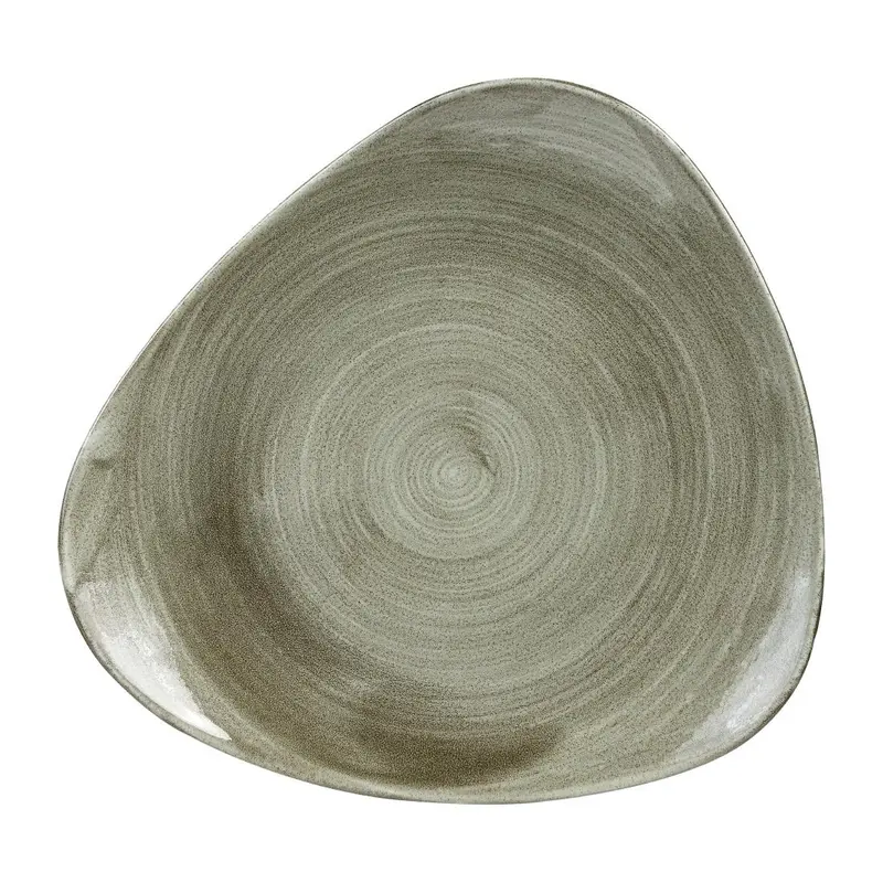 Assiettes triangulaires Churchill Stonecast Patina Antique Green 311mm (Lot de 6)