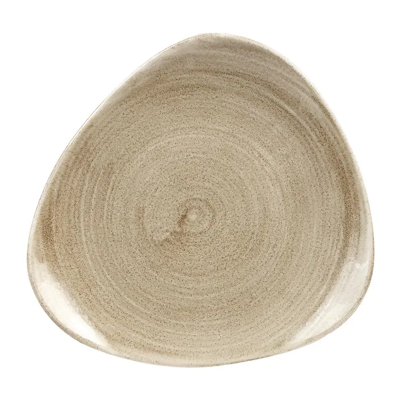 Assiettes triangulaires Churchill Stonecast Patina Antique Taupe 190mm (Lot de 12)