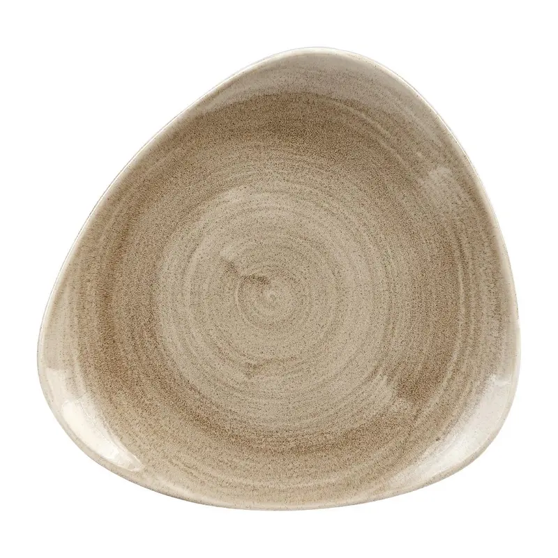 Assiettes triangulaires Churchill Stonecast Patina Antique Taupe 229mm (Lot de 12)