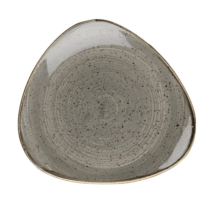 Assiettes triangulaires Churchill Stonecast Peppercorn Grey 305mm (Lot de 6)