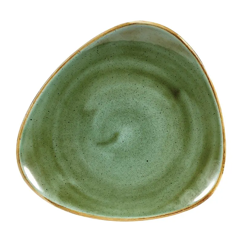 Assiettes triangulaires Churchill Stonecast Samphire Green 192mm (Lot de 12)