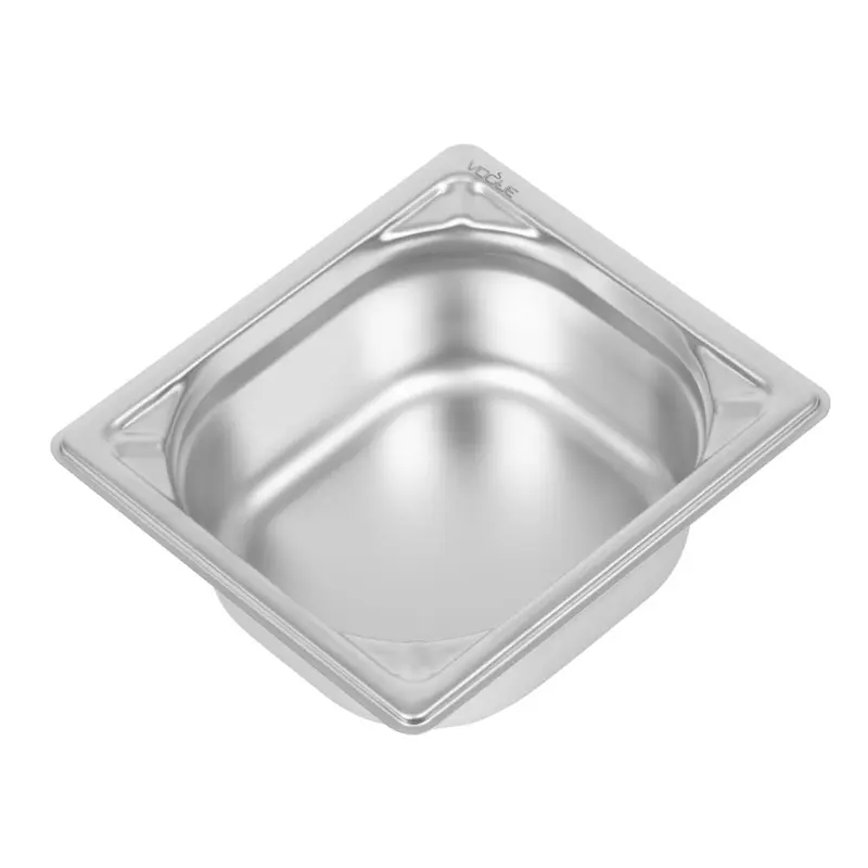 Bac inox 18/10 professionnel Vogue GN 1/6 65mm