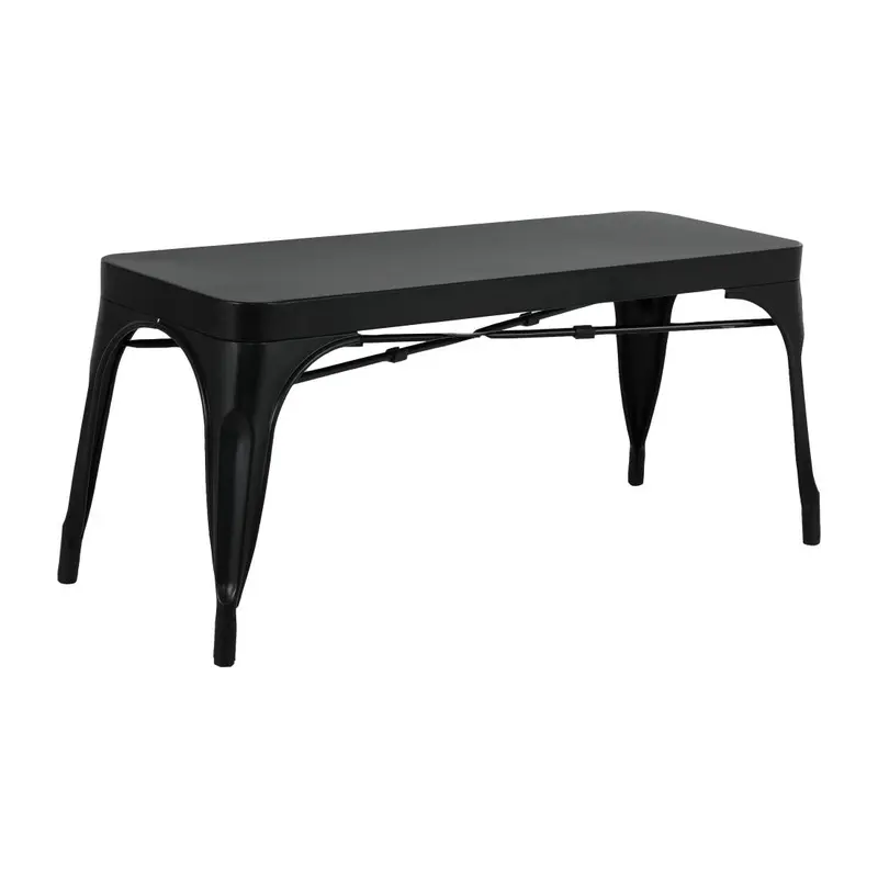 Bancs en métal noir Bolero Bistro 1000 mm (lot de 2)