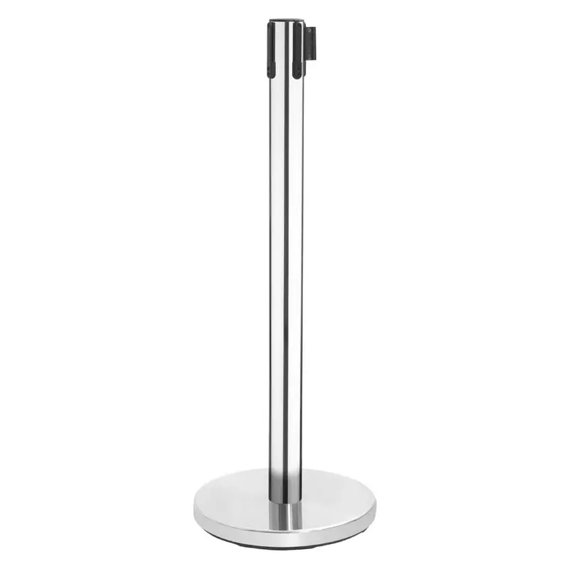 Barrière rétractable en inox poli Bolero sangle noire 3 m (lot de 2)