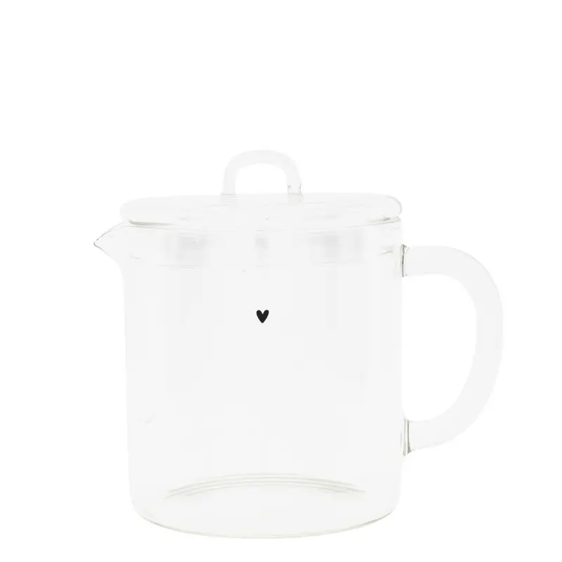 Bastion Collections Black Heart Theepot - Glas - 1 ltr.