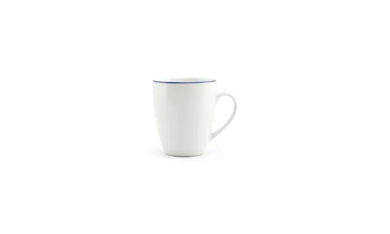 Beker 38cl blue rim Basic White - Set van 48