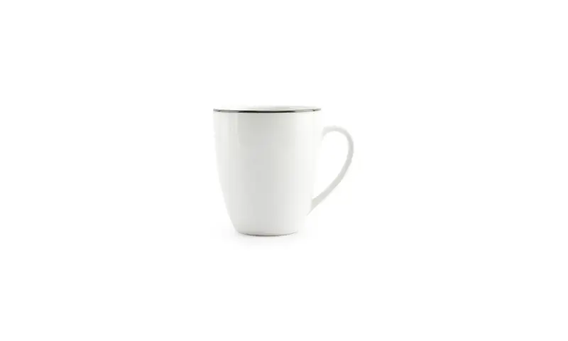 Beker 38cl green rim Basic White - Set van 48