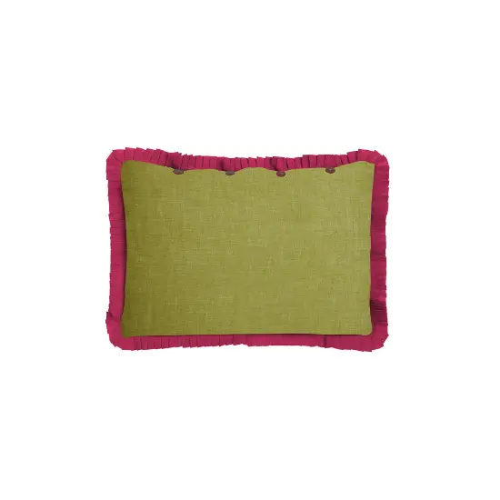 Bicolor - Kussensloop -Bladgroen - Paars - 35×50 cm