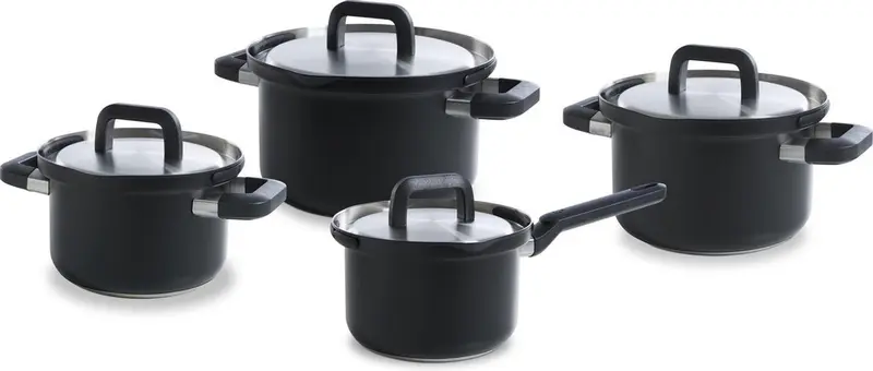 BK 4-Delige pannenset 'Flow Cool Black'