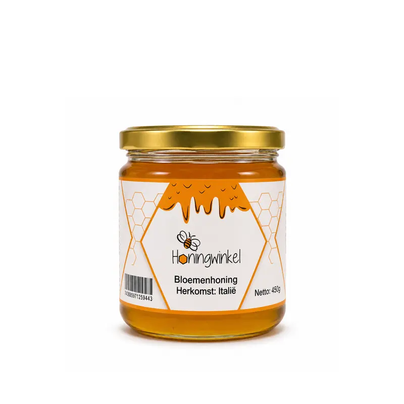 Bloemenhoning 450g Italië Honingwinkel (vloeibaar)