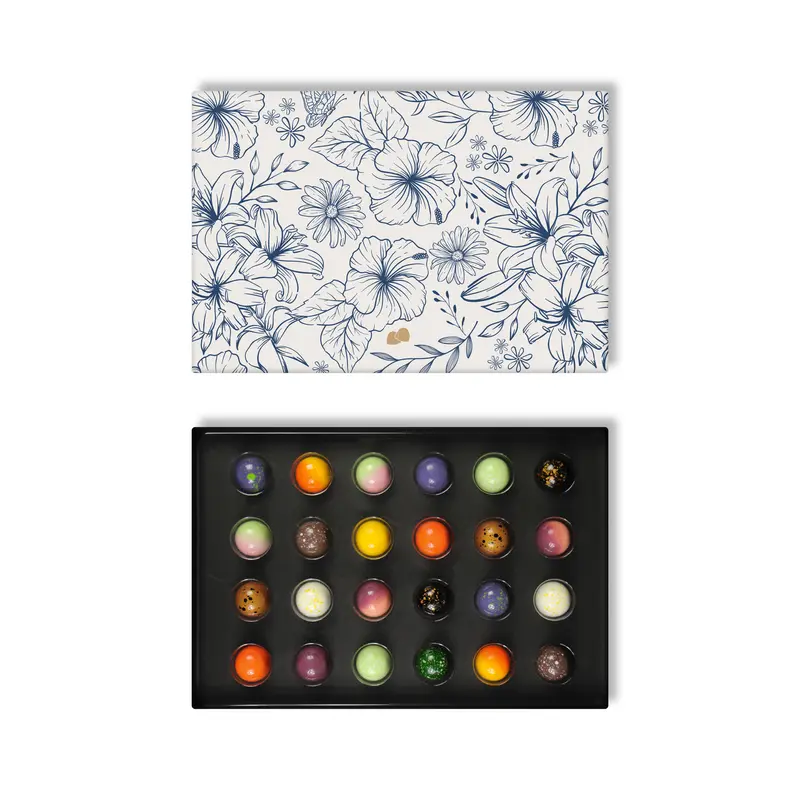 Bloemenprint chocolade bonbons 24 stuks
