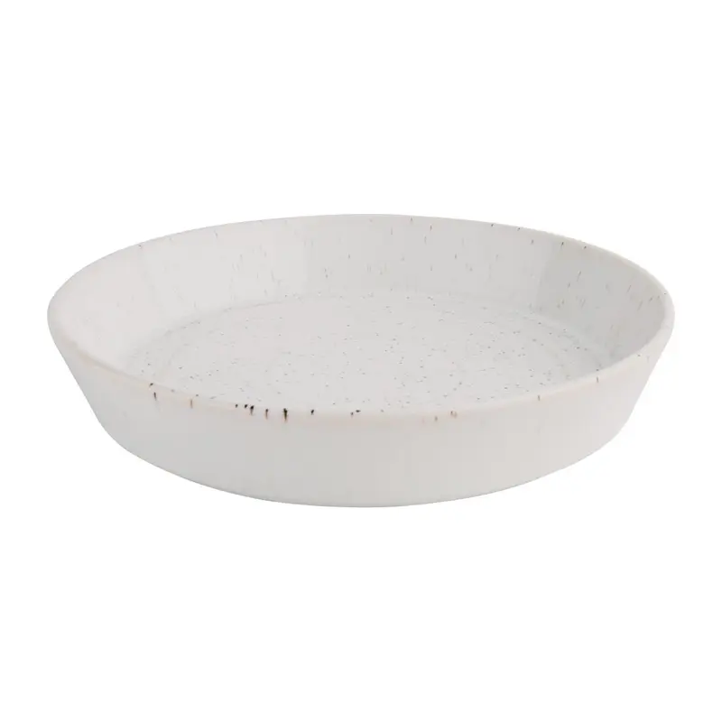 Bols Plats Ronds Mouchetés Blancs Olympia Cavolo 220mm (lot de 4)