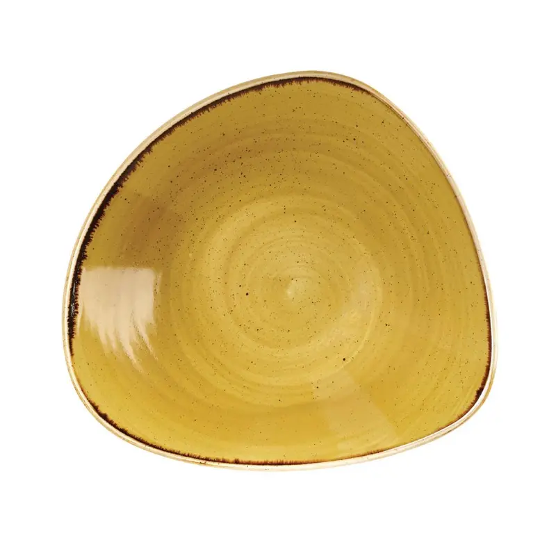 Bols triangulaires Churchill Stonecast Mustard Seed Yellow 229mm (Lot de 12)