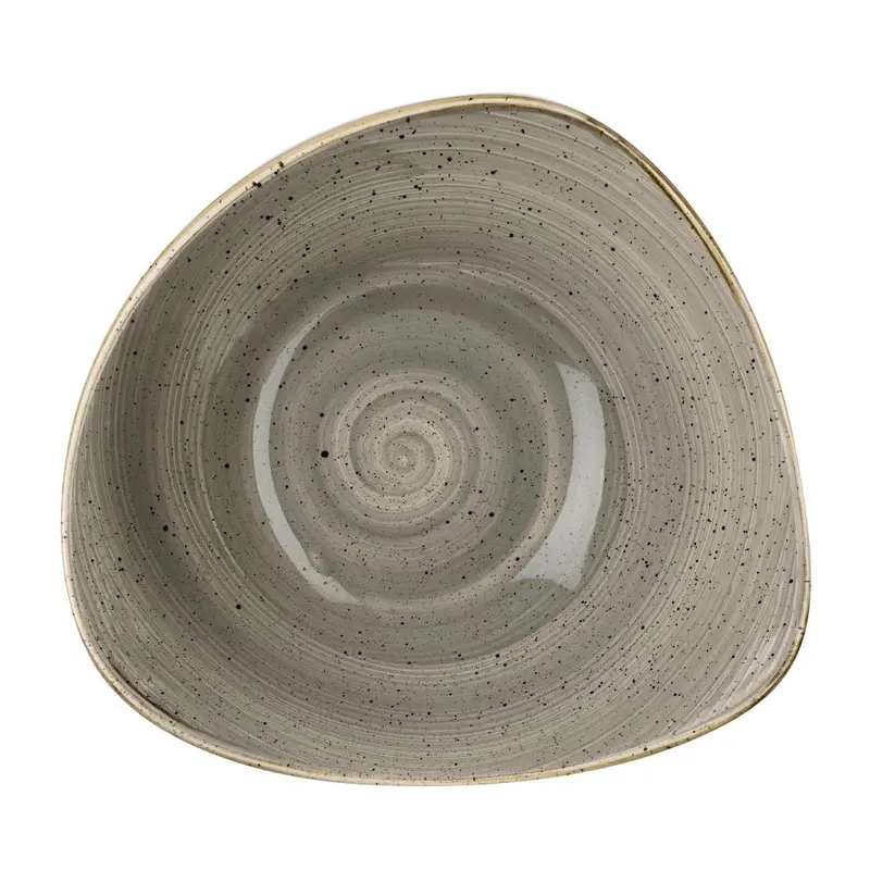 Bols triangulaires Churchill Stonecast Peppercorn Grey 235mm (Lot de 12)