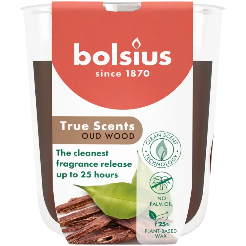 Bolsius True scents geurglas oud wood 8cm