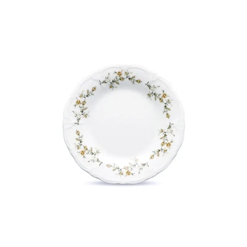 BONBISTRO | Plat bord 20,5cm brown flower Retro 6/box