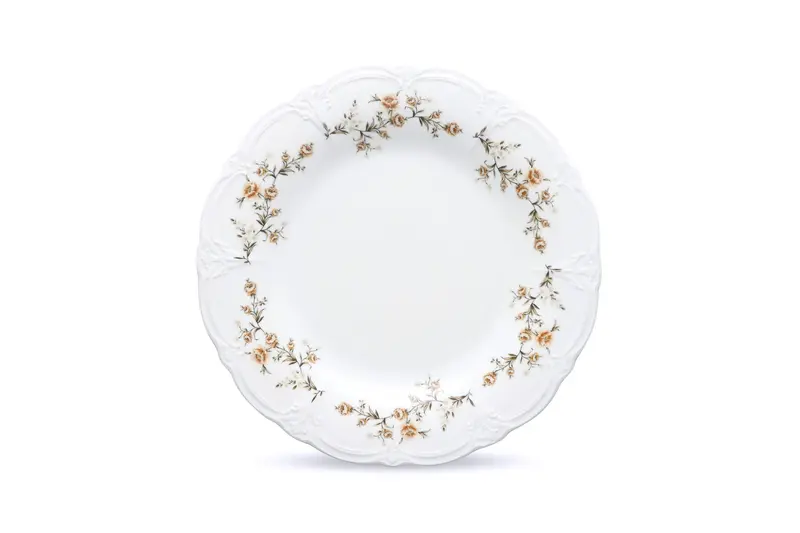 BONBISTRO | Plat bord 32cm brown flower Retro 2/box