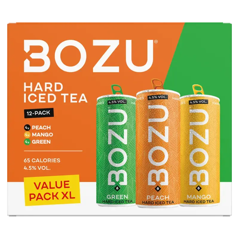 Bozu Hard iced tea peach mango green 12-pack