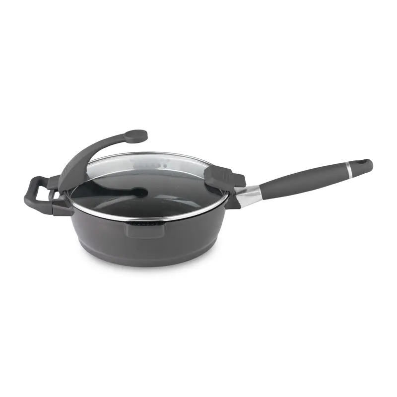 Braadpan met deksel donker 28 cm