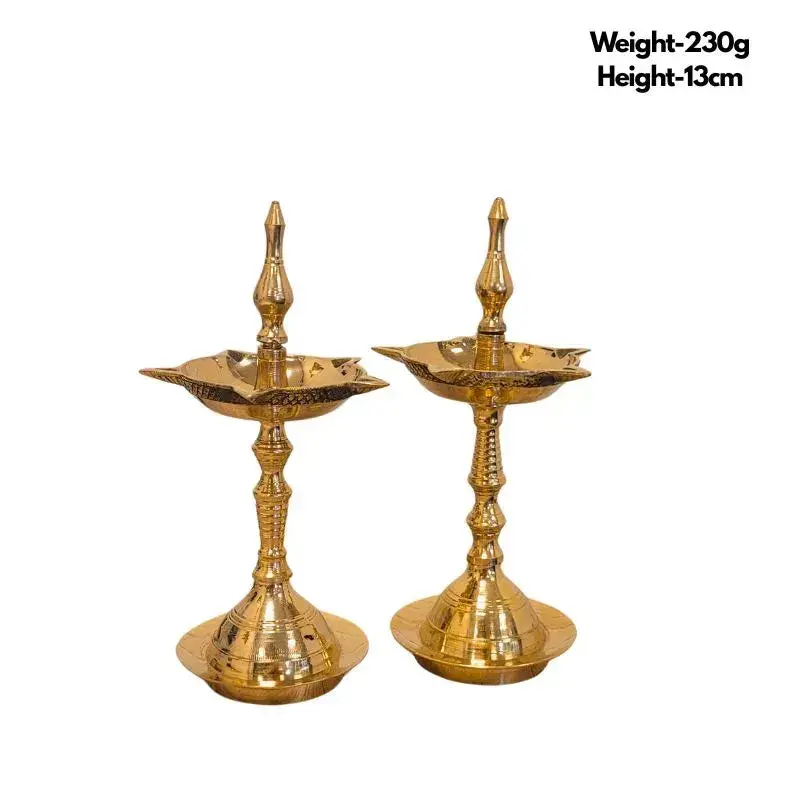 Brass Fancy Kerala Diya Set Small