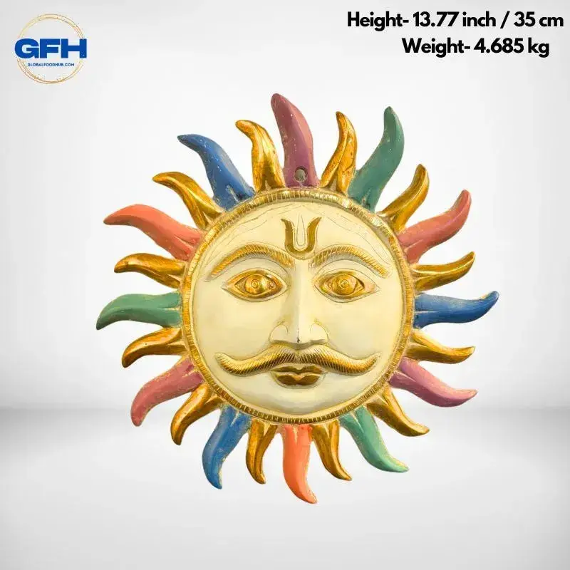 Brass Idol Sun Hanging With Color