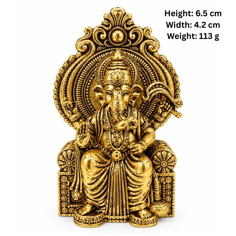 Brass Miniature Ganesha S on Chair