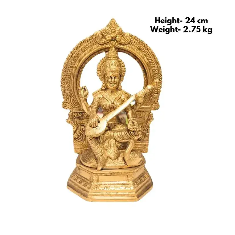 Brass Saraswati