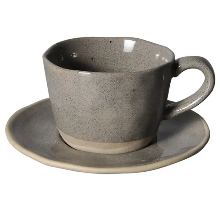 Bricard Albi - Espressoset - 12-delig - Donkergrijs - 100ml - Keramiek - Kleine Espresso Kopjes en Schoteltjes