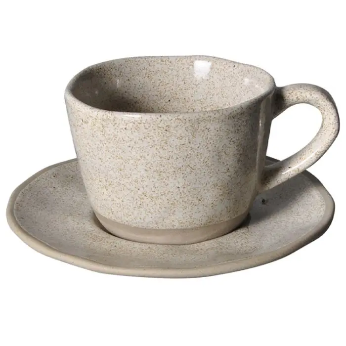 Bricard Albi - Espressoset - 12-delig - Lichtgrijs - 100ml - Keramiek - Kleine Espresso Kopjes en Schoteltjes