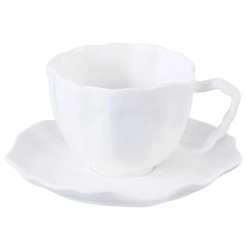 Bricard Angles - Koffieset - 12-delig - Wit - 225ml - Porselein - Koffie Kopjes en Schoteltjes